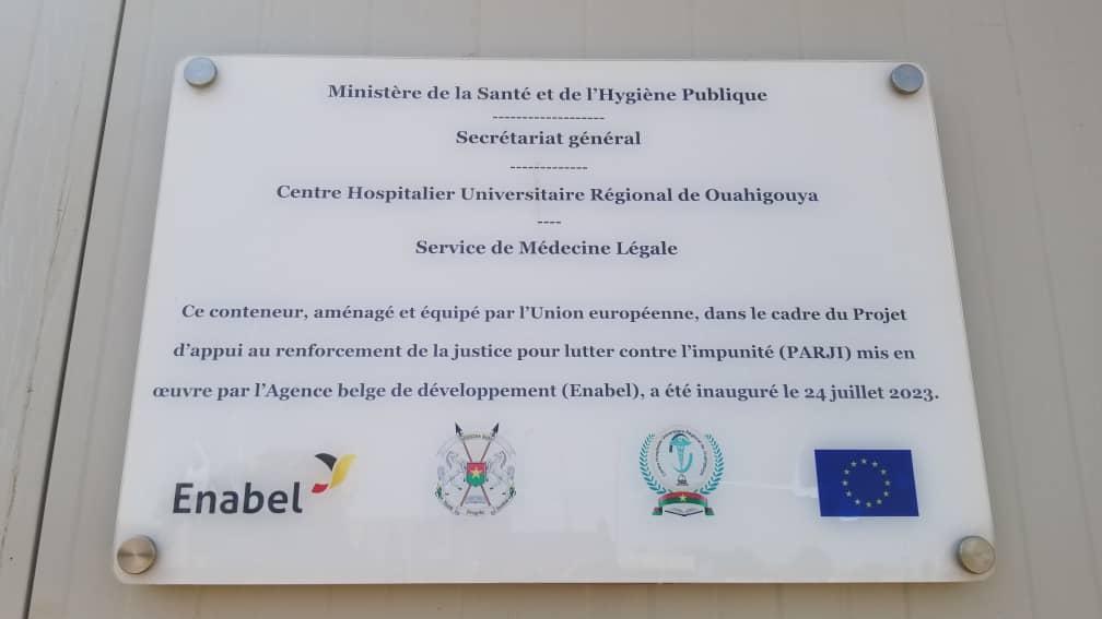 Enabel améliore les conditions de travail du service de médecine légale du Centre Hospitalier Universitaire Régional de Ouahigouya au Burkina Faso