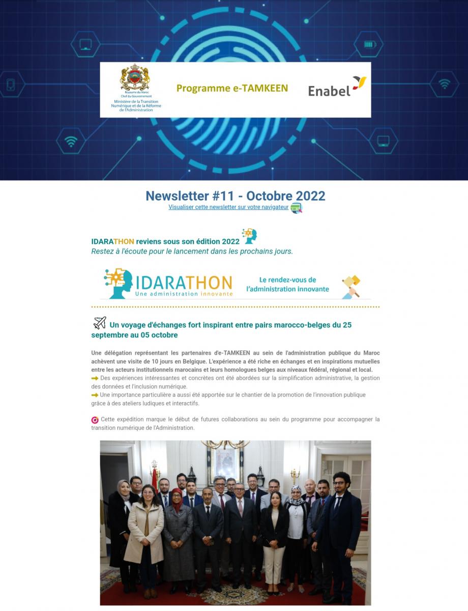 Consultez la 11ème newsletter trimestrielle de l’intervention e-TAMKEEN du Maroc