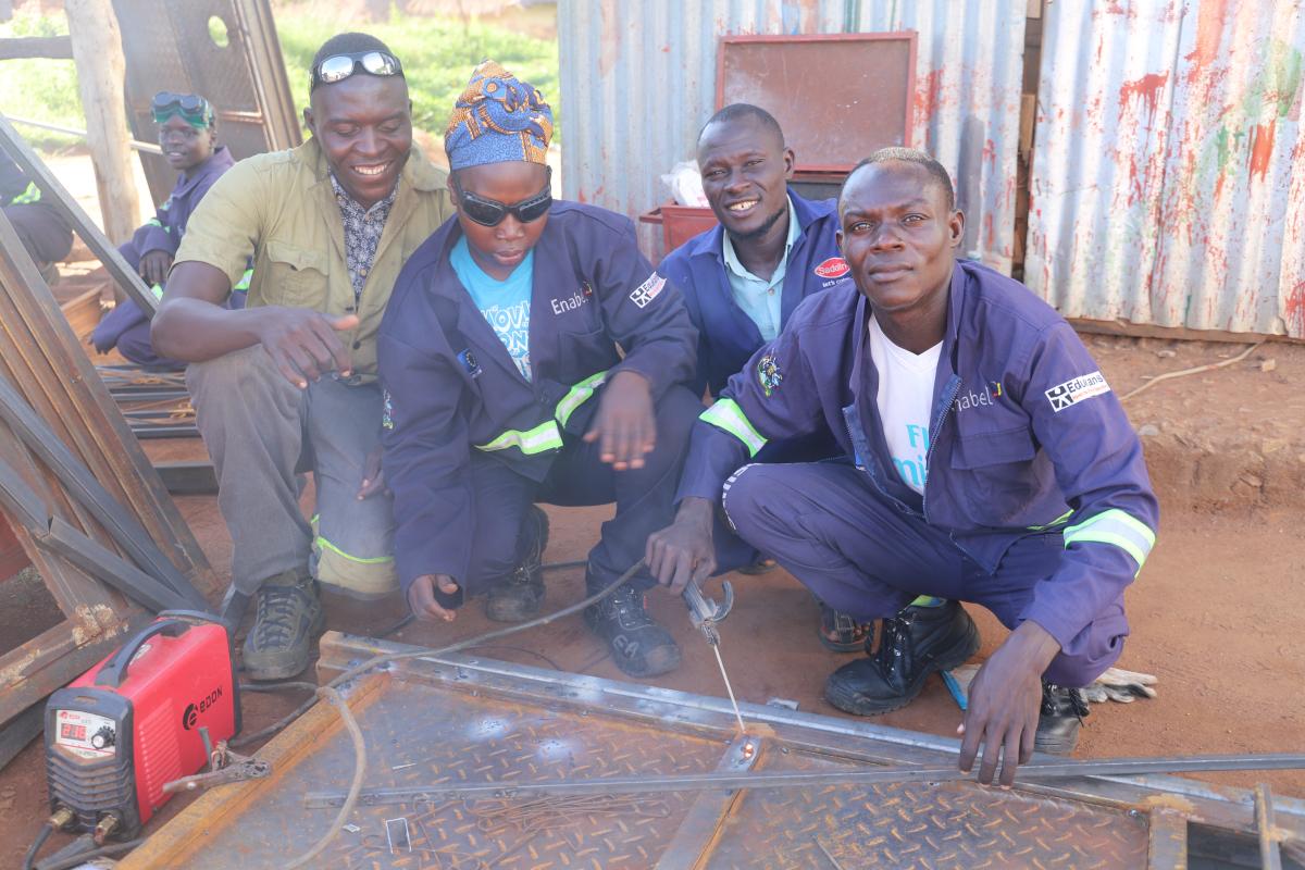 Abuyi empowers refugees and host youths at his metal welding workshop in Uganda