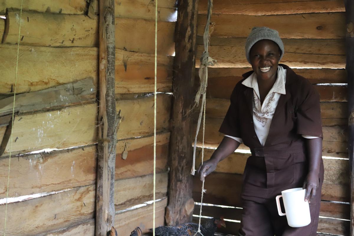 Patience cuts operational costs through natural feeds at her  poultry farm in Uganda